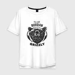 Футболка оверсайз мужская Russian Grizzly, цвет: белый