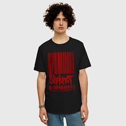 Футболка оверсайз мужская Slipknot: barcode, цвет: черный — фото 2