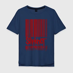Футболка оверсайз мужская Slipknot: barcode, цвет: тёмно-синий