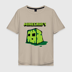 Футболка оверсайз мужская Minecraft Creeper, цвет: миндальный