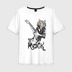 Мужская футболка оверсайз Tiger: born to rock