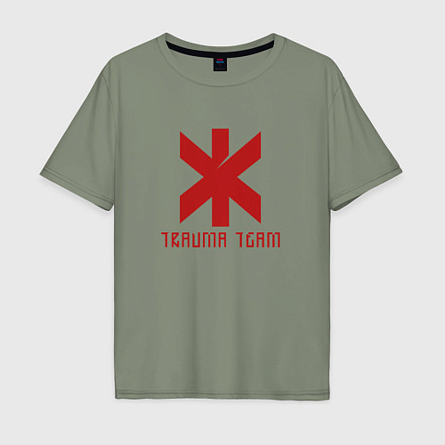 Мужская футболка оверсайз Cyberpunk 2077: TRAUMA TEAM / Авокадо – фото 1