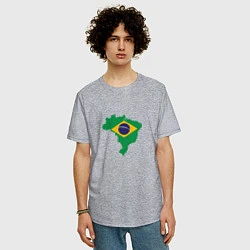 Футболка оверсайз мужская Brazil Country, цвет: меланж — фото 2