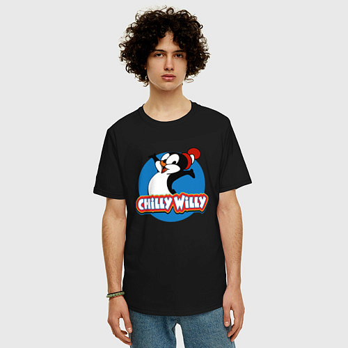 Мужская футболка оверсайз Chilly Willy / Черный – фото 3