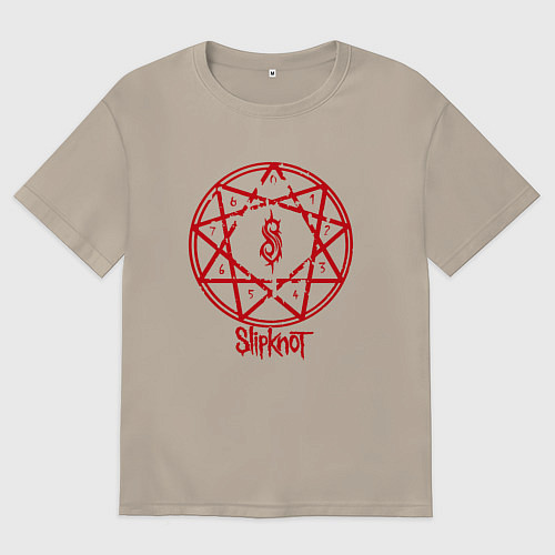 Мужская футболка оверсайз Slipknot Penragram / Миндальный – фото 1