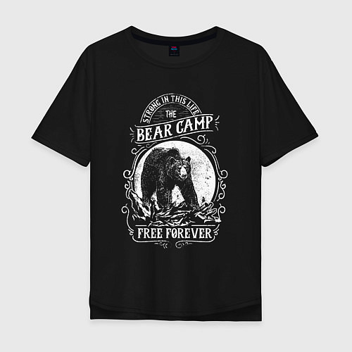 Мужская футболка оверсайз Bear Camp Free Forever / Черный – фото 1