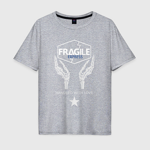 Мужская футболка оверсайз Fragile Express / Меланж – фото 1
