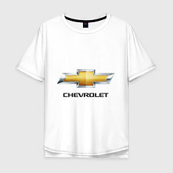 Футболка оверсайз мужская Chevrolet логотип, цвет: белый