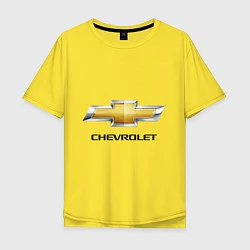 Футболка оверсайз мужская Chevrolet логотип, цвет: желтый