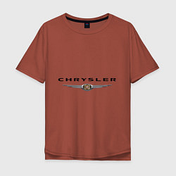 Футболка оверсайз мужская Chrysler logo, цвет: кирпичный