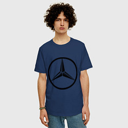 Футболка оверсайз мужская Mercedes-Benz logo, цвет: тёмно-синий — фото 2