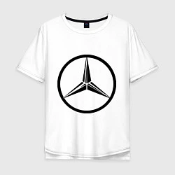 Футболка оверсайз мужская Mercedes-Benz logo, цвет: белый