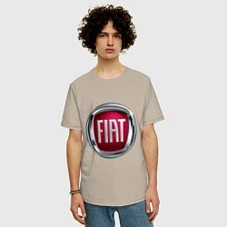 Футболка оверсайз мужская FIAT logo, цвет: миндальный — фото 2