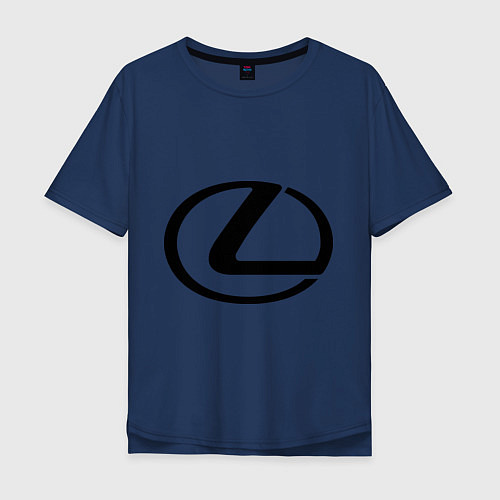 Мужская футболка оверсайз Logo lexus / Тёмно-синий – фото 1