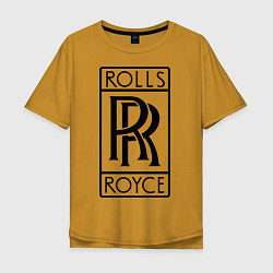 Футболка оверсайз мужская Rolls-Royce logo, цвет: горчичный