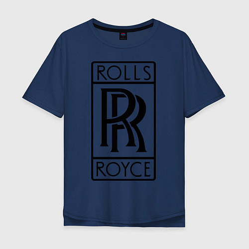 Мужская футболка оверсайз Rolls-Royce logo / Тёмно-синий – фото 1