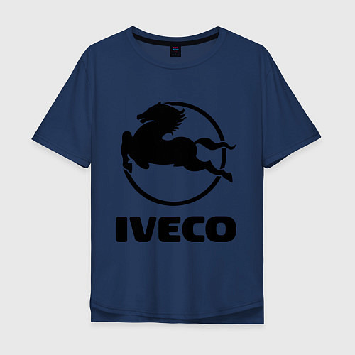 Мужская футболка оверсайз Iveco / Тёмно-синий – фото 1