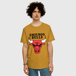 Футболка оверсайз мужская Chicago Bulls, цвет: горчичный — фото 2