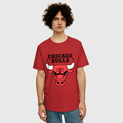 Футболка оверсайз мужская Chicago Bulls, цвет: красный — фото 2