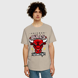 Футболка оверсайз мужская Chicago Bulls est. 1966, цвет: миндальный — фото 2
