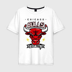 Футболка оверсайз мужская Chicago Bulls est. 1966, цвет: белый