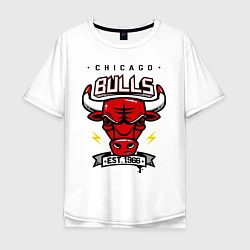 Футболка оверсайз мужская Chicago Bulls est. 1966, цвет: белый