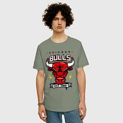 Футболка оверсайз мужская Chicago Bulls est. 1966, цвет: авокадо — фото 2