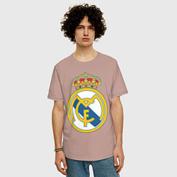 Футболка оверсайз мужская Real Madrid FC, цвет: пыльно-розовый — фото 2