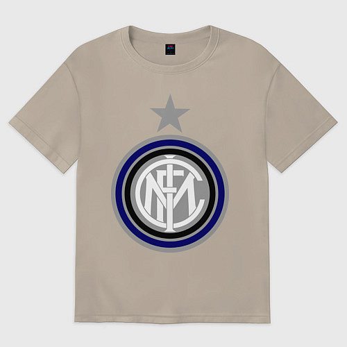 Мужская футболка оверсайз Inter FC / Миндальный – фото 1