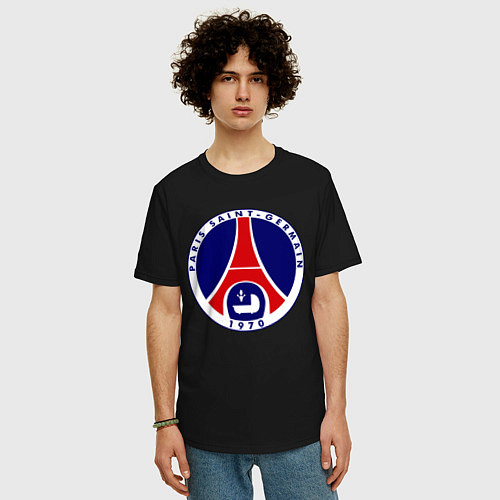 Мужская футболка оверсайз PSG FC / Черный – фото 3
