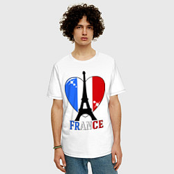 Футболка оверсайз мужская France Love, цвет: белый — фото 2