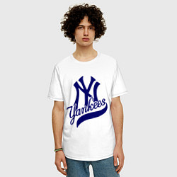 Футболка оверсайз мужская NY - Yankees, цвет: белый — фото 2