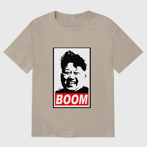 Мужская футболка оверсайз BOOM: Kim Chen Eun / Миндальный – фото 1