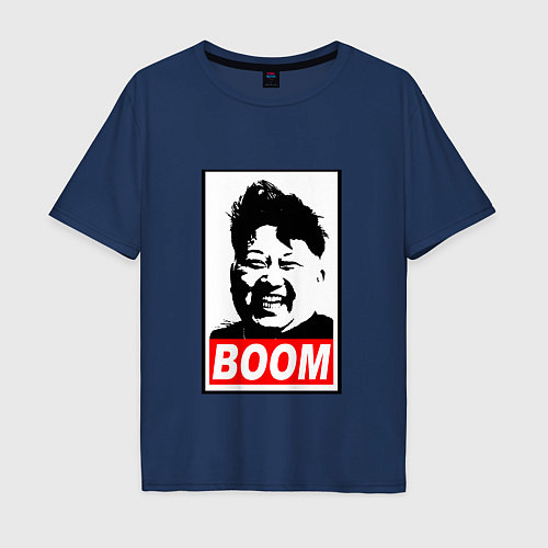 Мужская футболка оверсайз BOOM: Kim Chen Eun / Тёмно-синий – фото 1