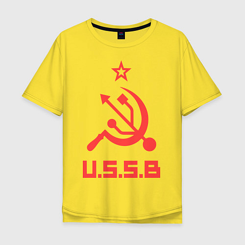 Мужская футболка оверсайз USSB / Желтый – фото 1