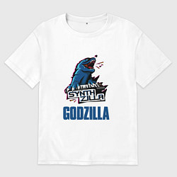 Футболка оверсайз мужская GODZILLA SYNTHZILLA, цвет: белый