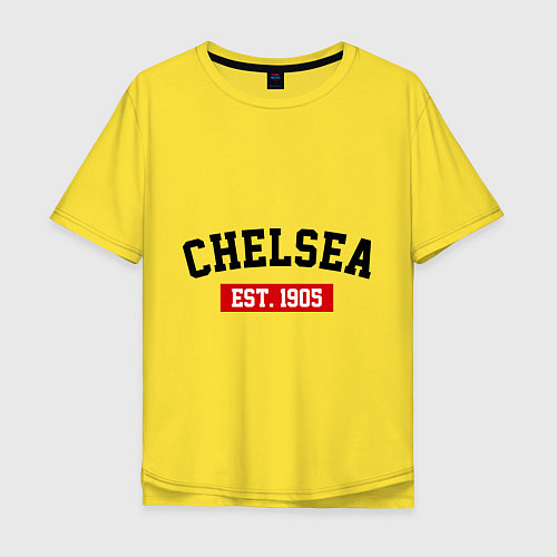 Мужская футболка оверсайз FC Chelsea Est. 1905 / Желтый – фото 1