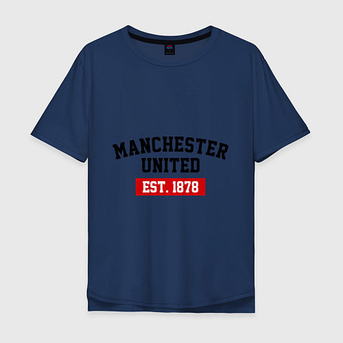 Мужская футболка оверсайз FC Manchester United Est. 1878 / Тёмно-синий – фото 1