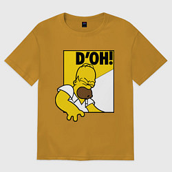 Футболка оверсайз мужская Homer D'OH!, цвет: горчичный