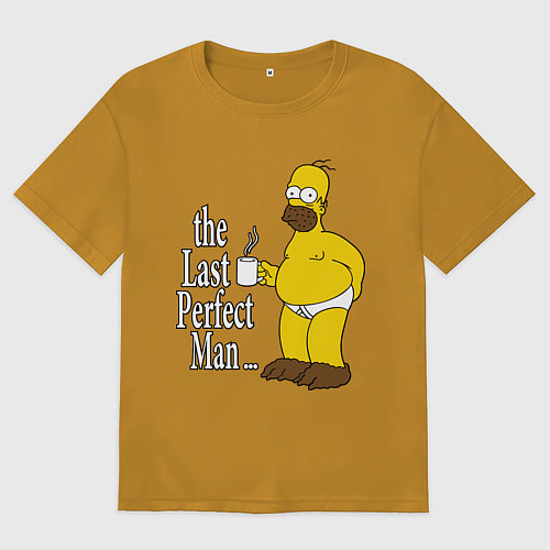 Мужская футболка оверсайз The Last Perfect Man / Горчичный – фото 1
