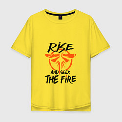 Футболка оверсайз мужская Rise & Seek the Fire, цвет: желтый