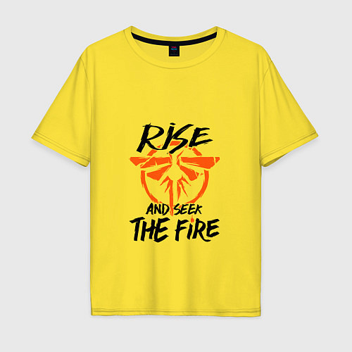 Мужская футболка оверсайз Rise & Seek the Fire / Желтый – фото 1