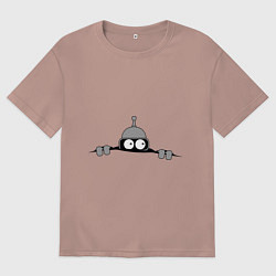 Мужская футболка оверсайз Бэндер подглядывает