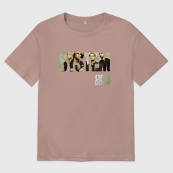 Футболка оверсайз мужская System of a Down, цвет: пыльно-розовый