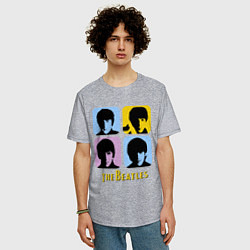 Футболка оверсайз мужская The Beatles: pop-art, цвет: меланж — фото 2