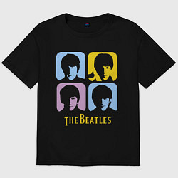 Футболка оверсайз мужская The Beatles: pop-art, цвет: черный