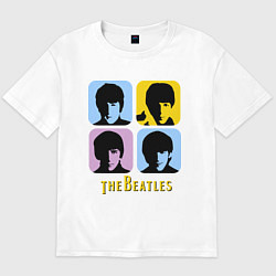 Футболка оверсайз мужская The Beatles: pop-art, цвет: белый