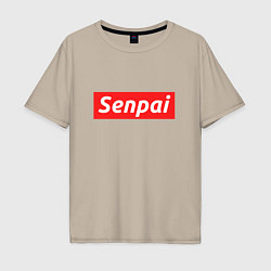 Футболка оверсайз мужская Senpai Supreme, цвет: миндальный
