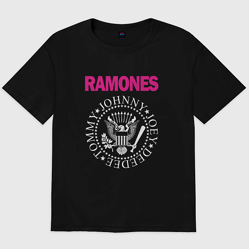 Мужская футболка оверсайз Ramones Boyband / Черный – фото 1