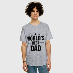 Футболка оверсайз мужская Worlds best DADDY, цвет: меланж — фото 2